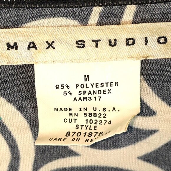 Max Studio Medium Black/Cream polyester Blend Circle Pattern Short Sleeve Top - Picture 3 of 11